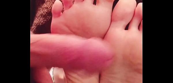  Redhead gets soles slapped and rubbed by hard cock